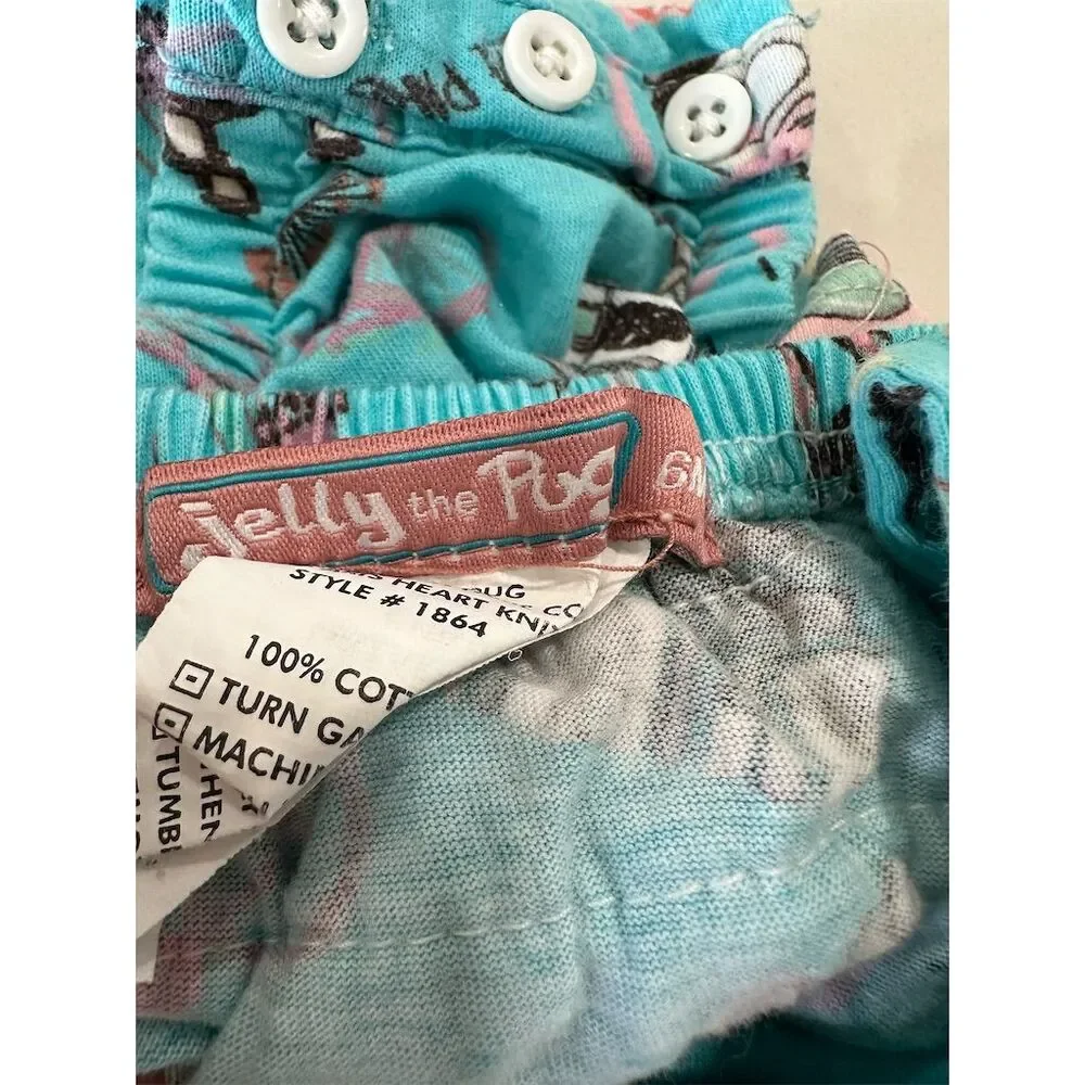 Jelly the Pug Baby Girl Blue Paris Theme Ruffled Romper‎ Sleeveless 6 mos Baby